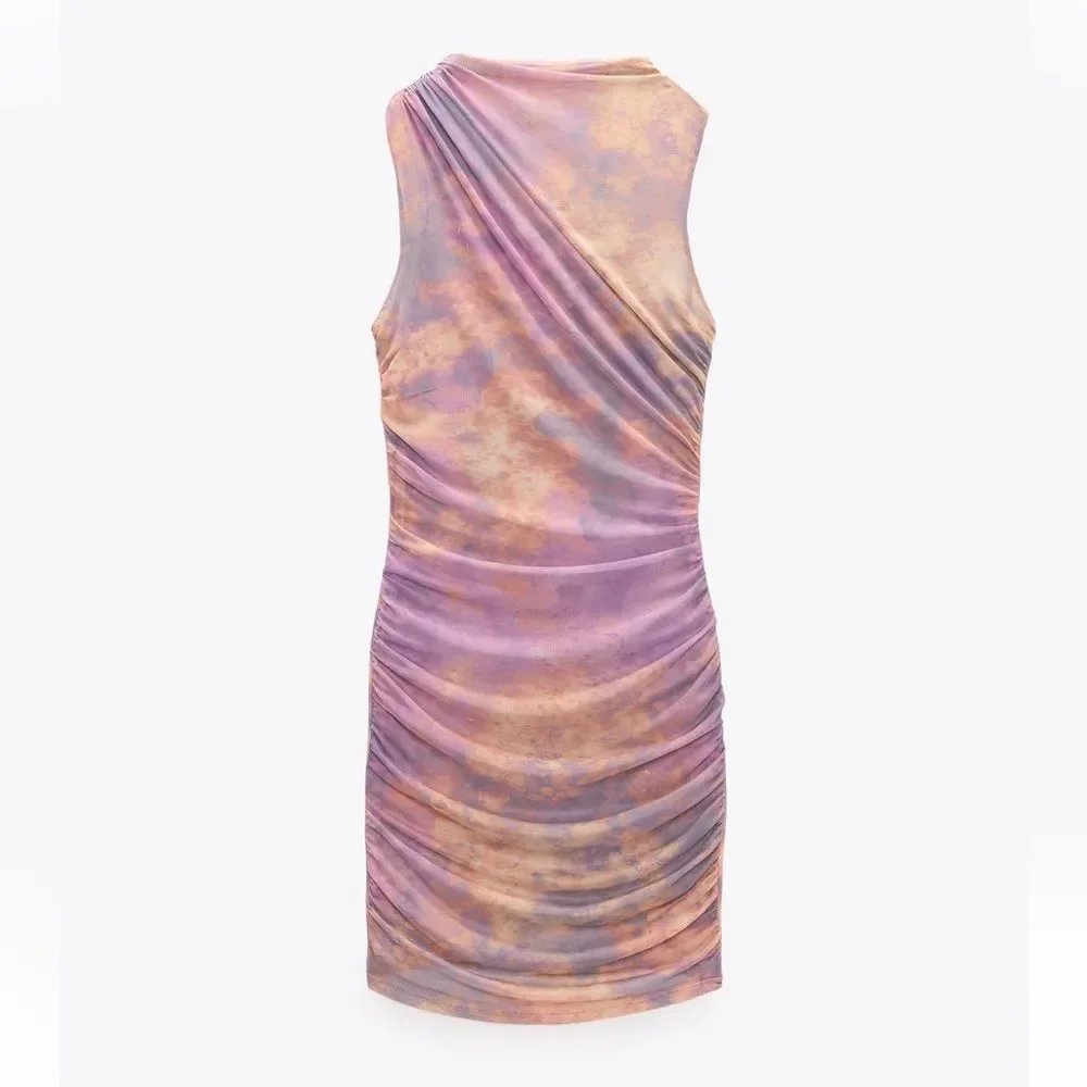 ZARA WOMAN NWT SHORT PRINTED TULLE DRESS 3056/338/054/015 - Picture 5 of 11